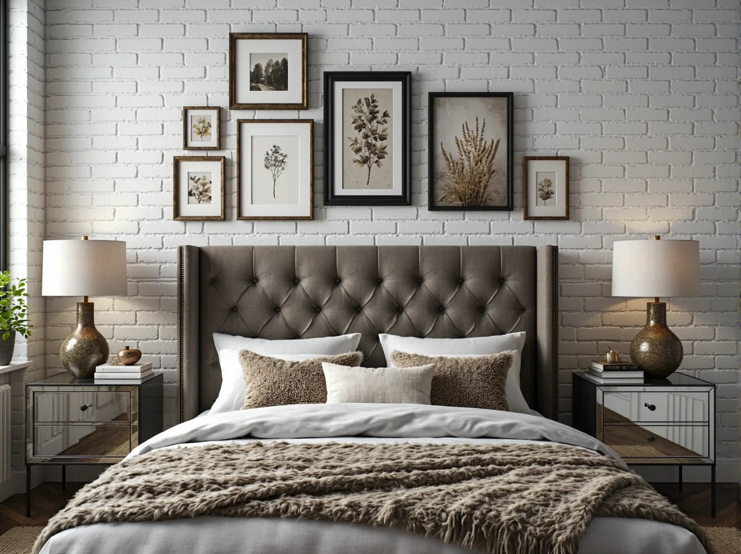 Harmonijne połączenie stylu glamour i rustykalnego w eleganckim salonie.