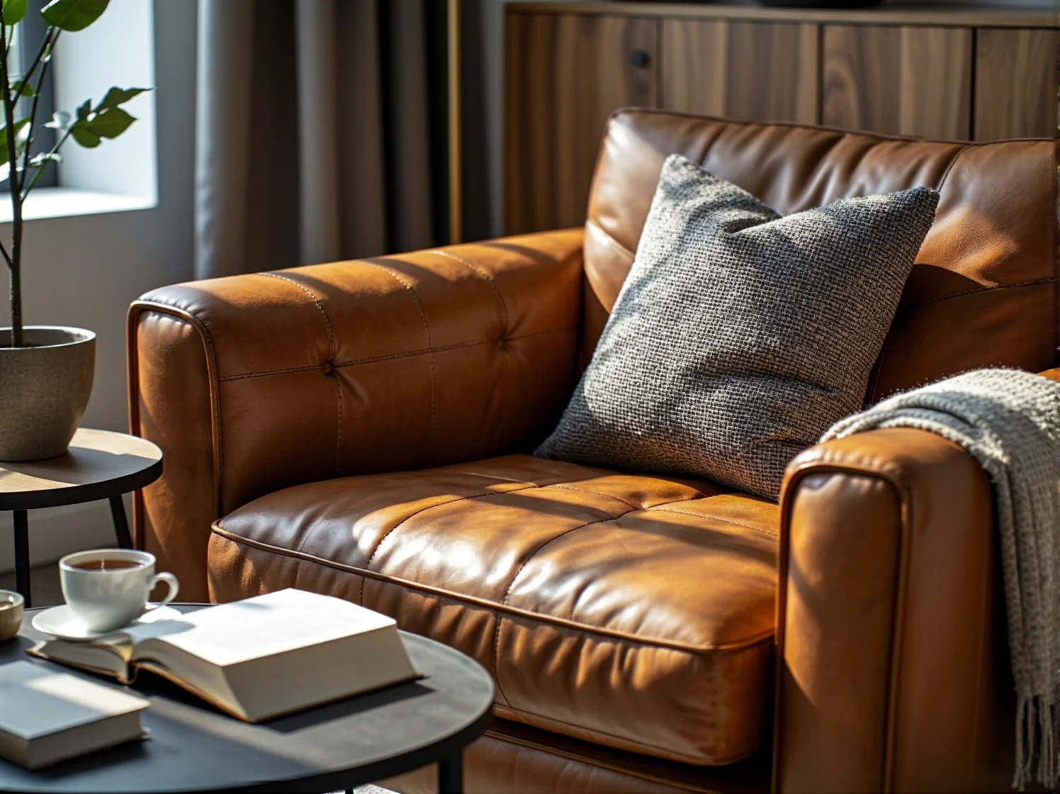 Czyszczenie mebli tapicerowanych miękką szczotką i odpowiednim preparatem pielęgnacyjnym.