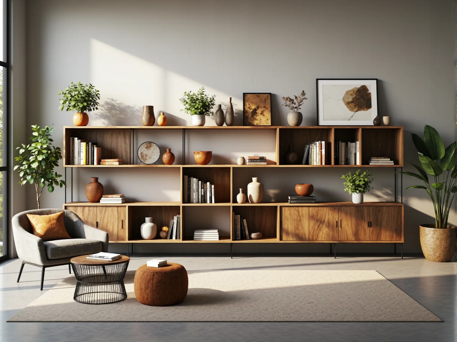 Stylowe i oszczędne oświetlenie dekoracyjne LED w nowoczesnym salonie.