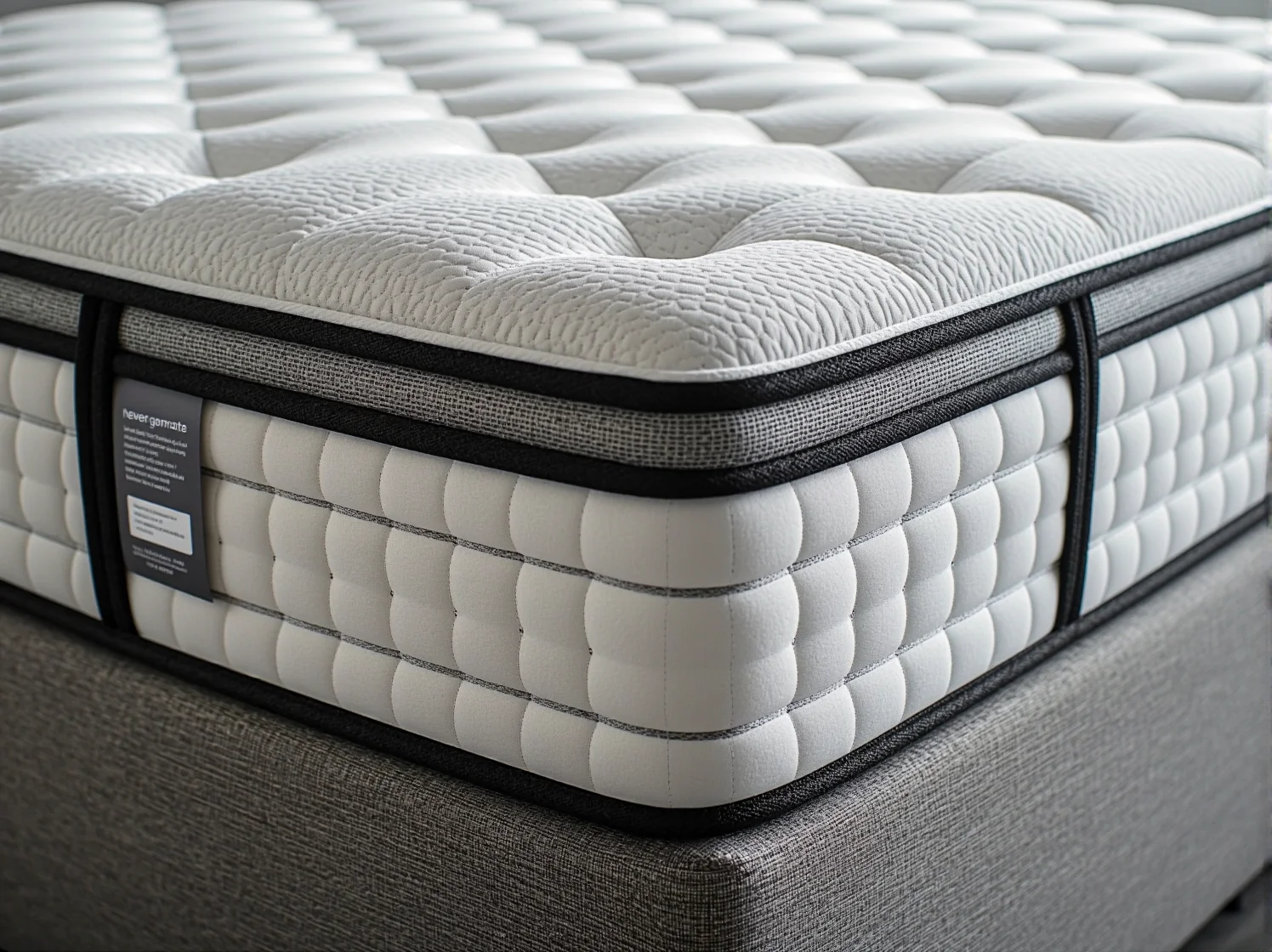 Zbliżenie na strukturę pianki visco, podkreślające wysoką gęstość materaca termoelastycznego.