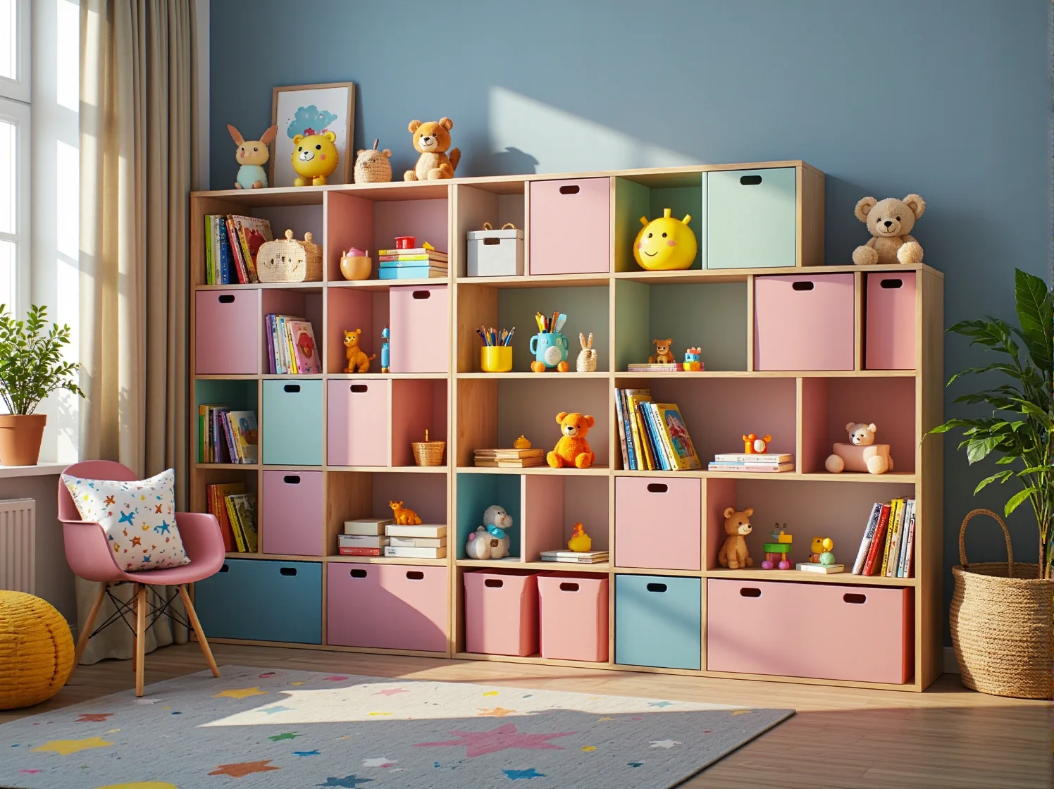 Gotowy produkt: nowoczesne meble modularne w stylowym salonie jako efekt końcowy produkcji.