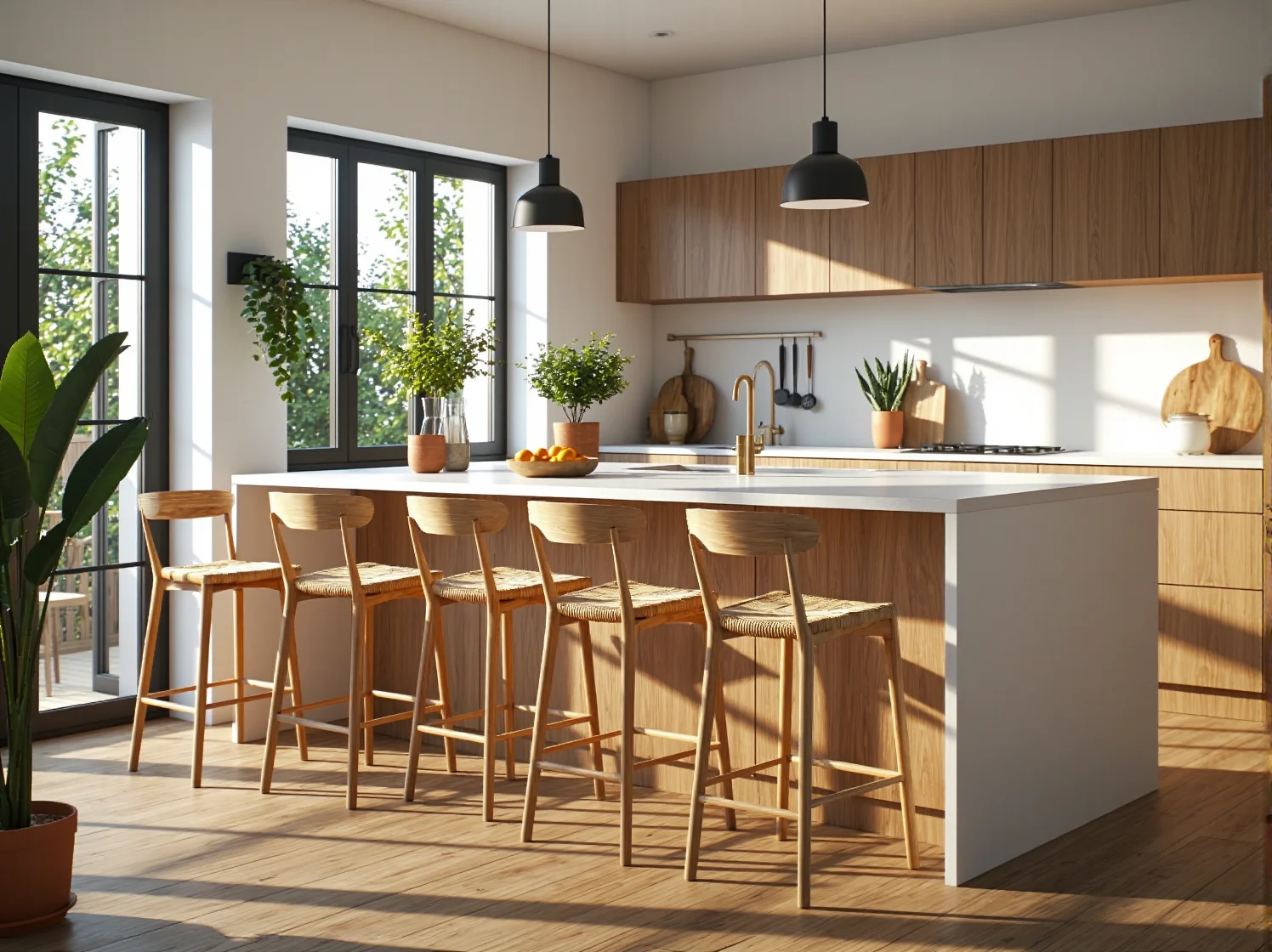 Industrialne krzesła barowe na metalowej ramie przy wysokim blacie. Wytrzymałe hokery idealne do pubu lub baru.