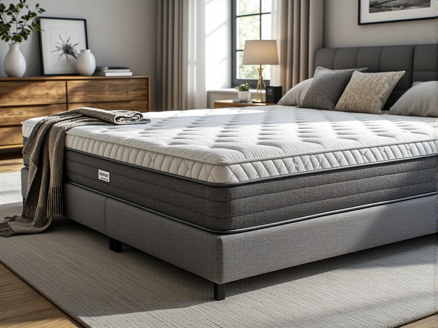 Przekrój materaca pokazujący jego rdzeń oraz warstwę pianki termoelastycznej – klucz do trwałości.