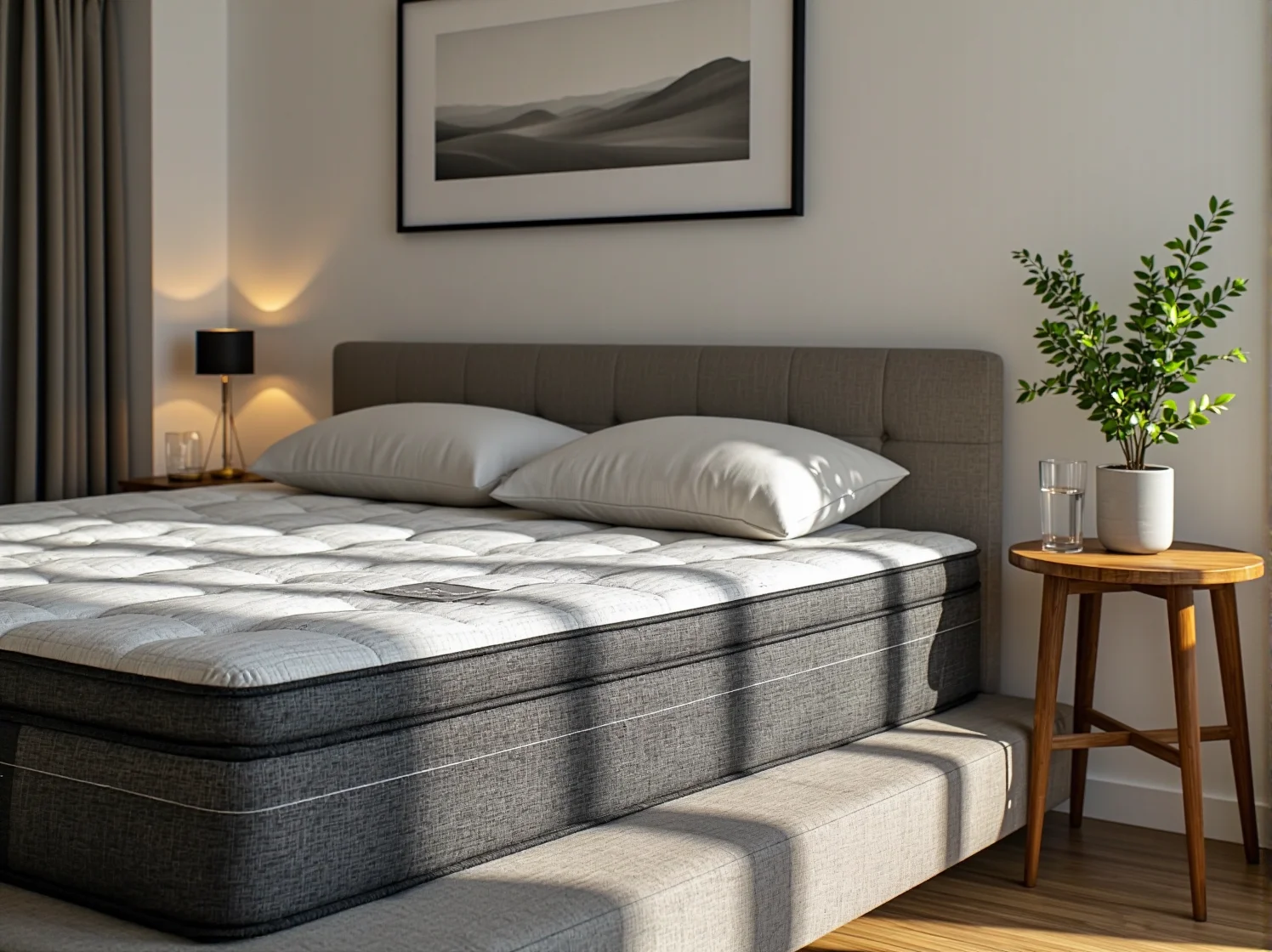 Grafika pokazująca, jak materac termoelastyczny wspiera kręgosłup i redukuje punkty nacisku u seniora.