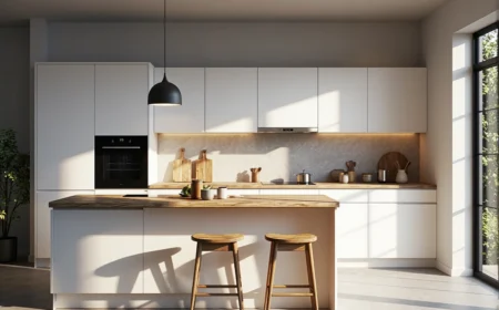 Czarna metalowa lampa wisząca w stylu skandynawskim do kuchni