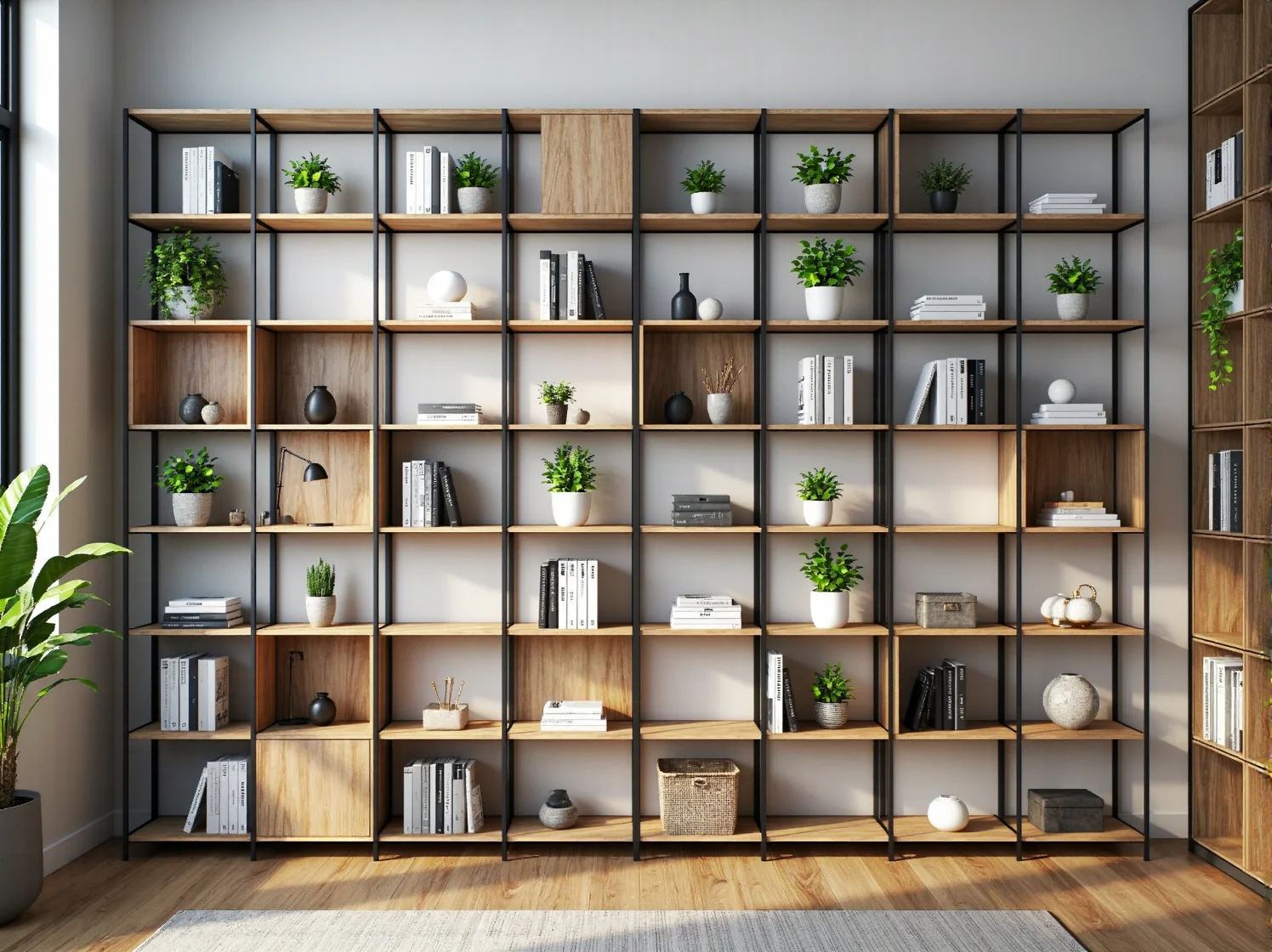 System modułowy regałów, który można personalizować, idealnie dopasowując do potrzeb nowoczesnego mieszkania.