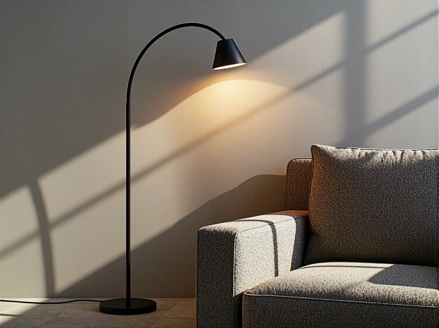 Panel Smart Home do sterowania energooszczędnymi żarówkami LED w salonie.