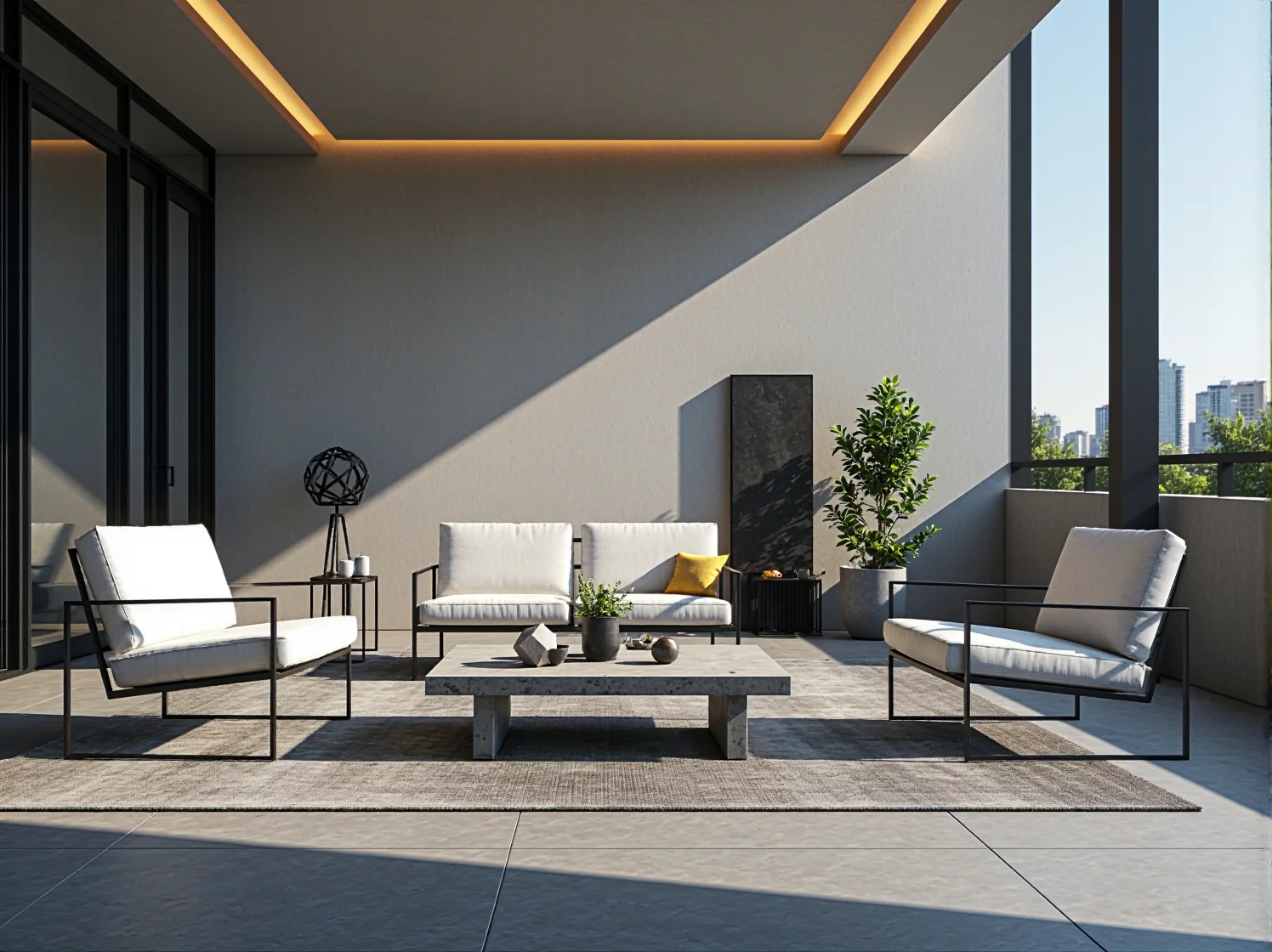 Stylowy komplet mebli na mały taras, pokazujący jak zaaranżować przestrzeń do relaksu w mieście.