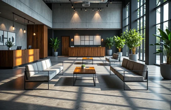 Zestaw mebli wypoczynkowych z sofami i stolikiem kawowym na metalowych stelażach