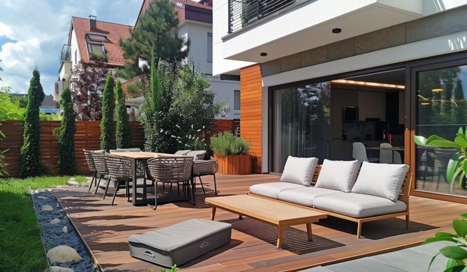 10 inspiracji na urządzenie tarasu z meblami tapicerowanymi odpornymi na wilgoć